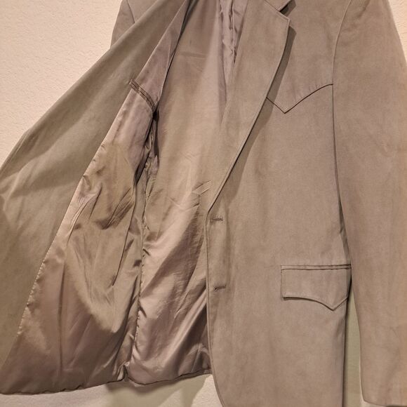 Circle S Western blazer jacket sport coat cowboy gray microfiber yoke size 42L - Picture 14 of 15